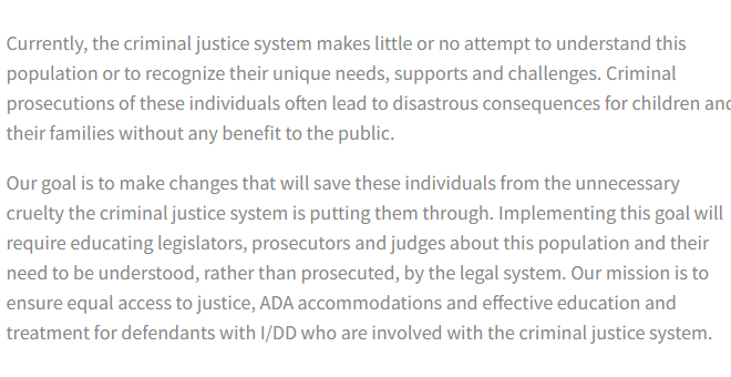 FreeRangeKids's tweet photo. A group gets very little press &amp; is doing important work is @LRIDD1: Legal Reform for the Intellectually &amp; Developmentally Disabled. It tries to make the justice system consider whether a person even understood their "crime."
#cjreform
https://t.co/IWnImloscM https://t.co/gxS0xRB5Ui
