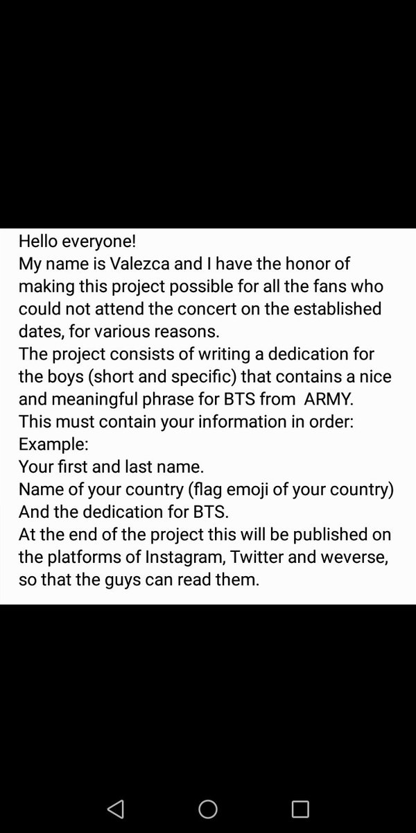 Lian19971997's tweet photo. @amxn_7 Ok,ahora que tengo su atención necesito que ayuden a difundir esto por favor 💜💜💜#proyectoarmylatam https://t.co/QpwkNkqVFt