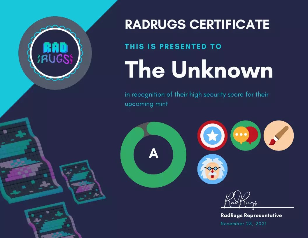 Congratulations to @THeUNKNOWn_NFT for their A score on our platform!