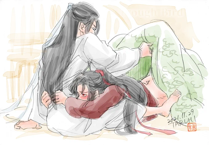 おはようございます。
【いまさら照れる仲でもあるまいに・・・】
#忘羨 #魔道祖師 #陳情令 #마도조사  #mdzs #cql 
一次創作死に物狂いで表紙を作成中。
京都二条城に12日までに行きたい。 
