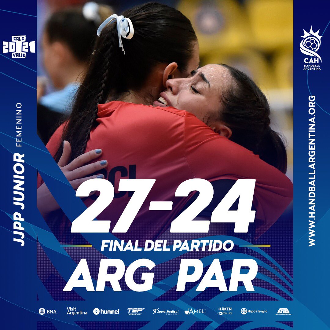 ¡Medalla dorada 🥇 para las Juniors en <a href="/CaliValle2021/">Juegos Panamericanos Junior</a>!

En una final extremadamente pareja, Argentina 🇦🇷 venció a Paraguay 🇵🇾 y es campeona de los Juegos Panamericanos Juniors completando un excelente torneo yendo de menor a mayor.

¡Plaza asegurada para <a href="/santiago2023/">Santiago 2023</a> 🇨🇱!