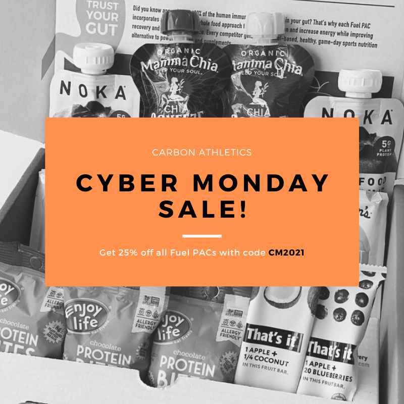 The night is still young! Get 25% off all Fuel PACs today only with Cyber Monday code CM2021

Click here to shop >> carbon-athletics.com/discount/CM2021
 #CyberMonday2021 #ShopSmall #smallbusinesslove #athletenutrition #sportsnutrition #CarbonAthletics