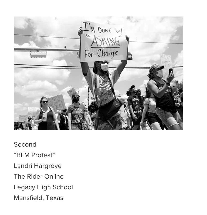 Congrats to our own <a href="/landri_hargrove/">landri</a> for a 2nd place National Photo of the Year! studentpress.org/nspa/2021-phot…