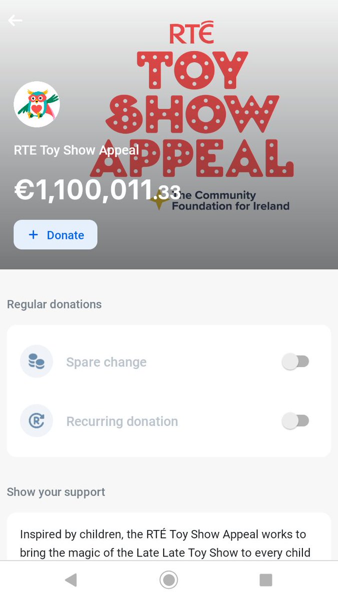 vyatsenko's tweet photo. @RevolutApp @RTELateLateShow Thank you all for the outpouring of support and donations to the #LateLateToyShow2021 charity appeal via @RevolutApp 
@RTELateLateShow https://t.co/Cl3rxVlTFS