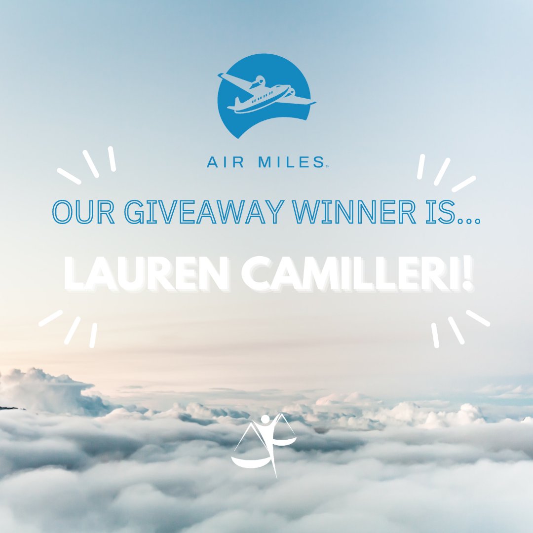 LegalWills's tweet photo. A huge congratulations to our AIR MILES® Contest winner, Lauren!
With over 4,000 entries on Facebook and Instagram, we want to thank every single person who entered for participating in our giveaway!
#AirMilesCanada #ItsAllGravy #AirMilesShops.ca #RewardingCustomers #LegalWills https://t.co/R4PNA1HOXm