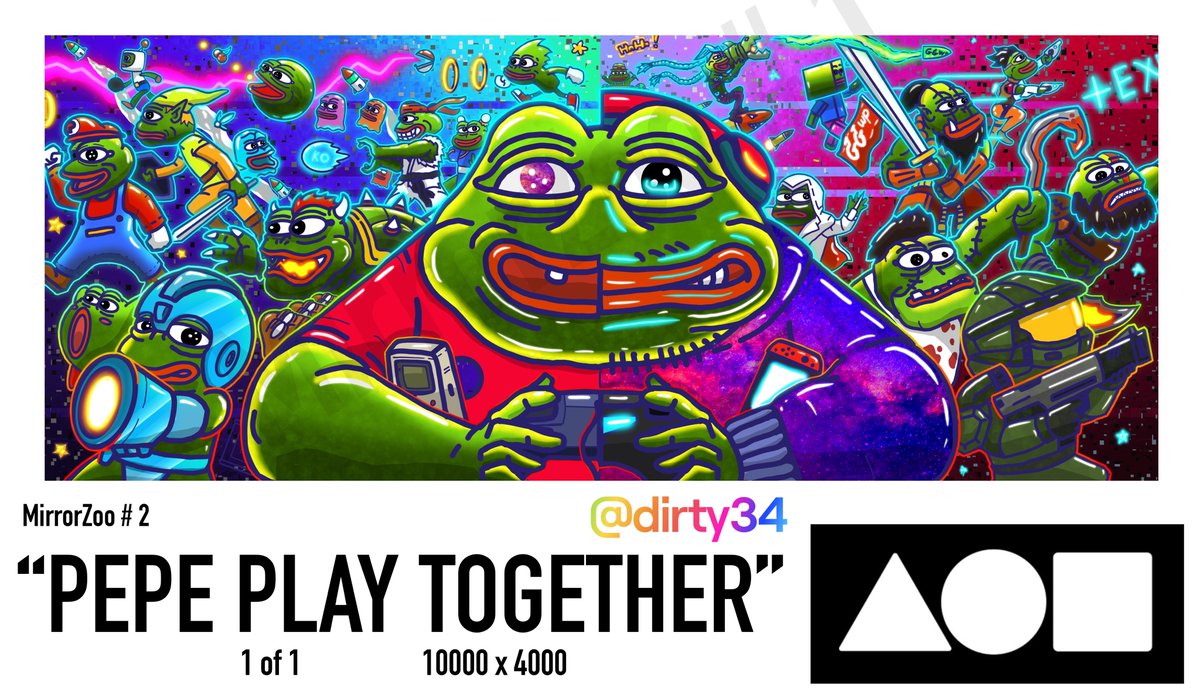 MirrorZoo # 2 “Pepe Play Together”

How many Game in This Pic?
foundation.app/@dirty34/~/111…

Size : 10000 x 4000 | 

@withFND #mirrorzoo #FND #FoundationNFT #nftcollector #NFTCommmunity #NFTdrops #NFTshill #nft #pepe #Nintendo #moba