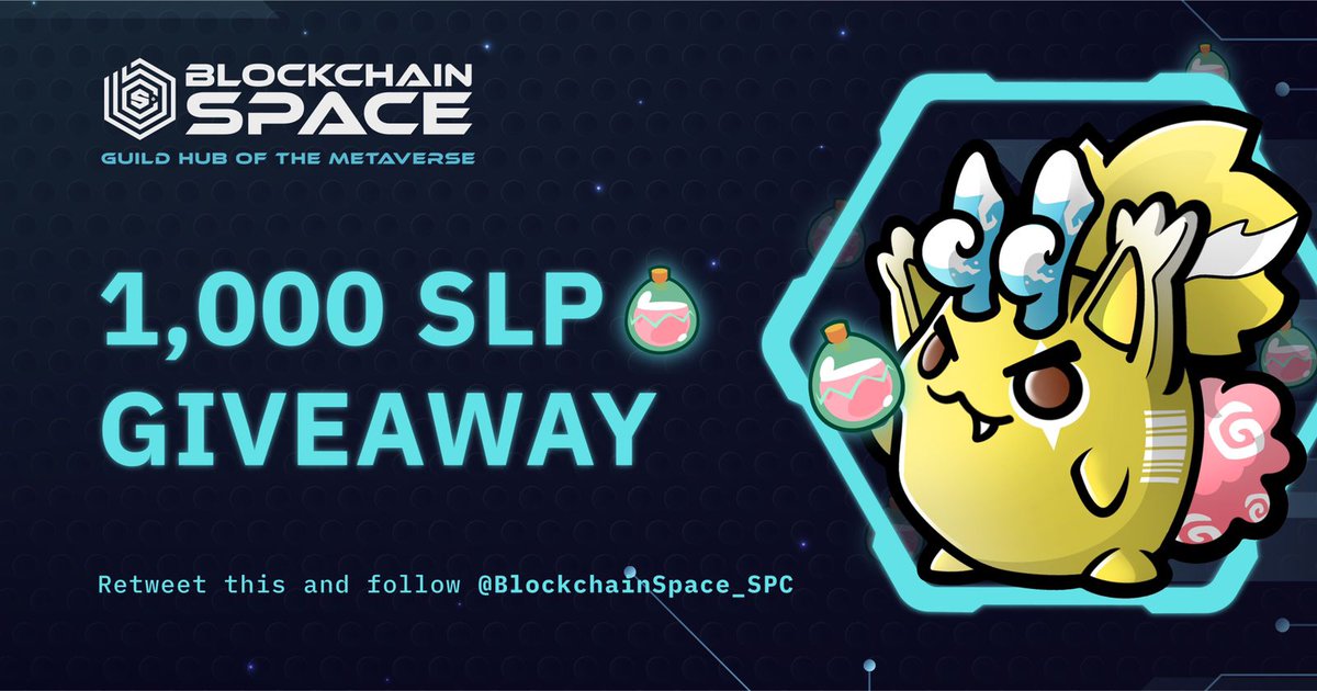 1000 SLP for our community! Just retweet this and follow us @Blockchain_SPC & @WIMplays Will randomly pick someone on Sunday to get 1000 SLP!!!!