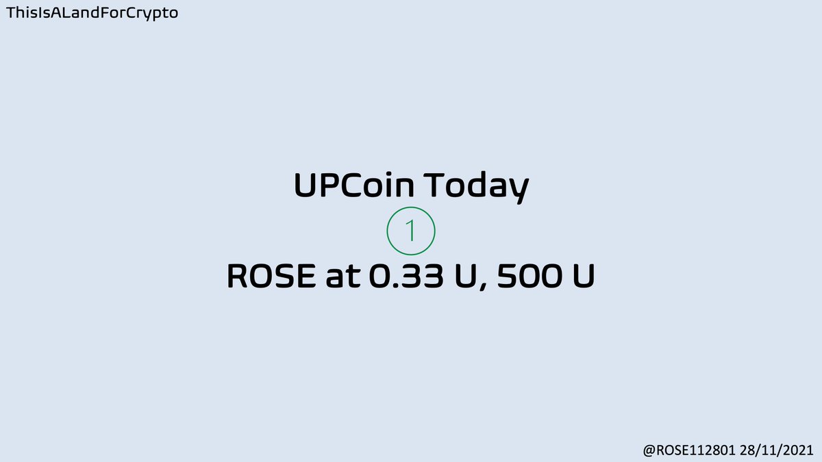 CTextland's tweet photo. #UProject
Here is the 1st token in our UPCoin list.
#rose #OasisNetwork 
500 U to buy ROSE at 0.33 U per coin. 
No.ROSE112801
Bullish for what:
*⃣Private and Scalable DeFi
*⃣Tokenizing Data
*⃣Powerful Backers, az16, Accel... https://t.co/PhZW5C07uK