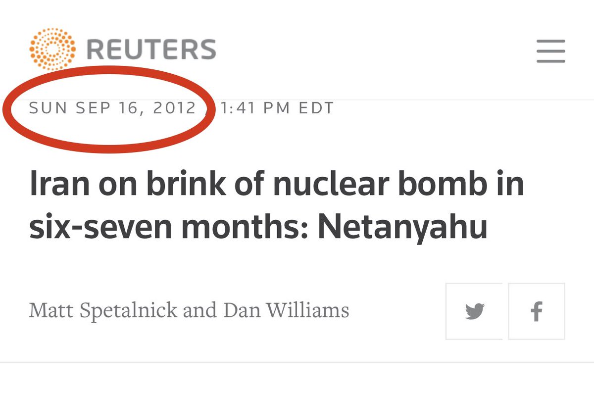 AssalRad's tweet photo. As nuclear negotiations with #Iran resume this week, remember that we’ve been told Iran is an imminent threat &amp; on the verge of a bomb for nearly *3 decades* https://t.co/WdczDVSTyf