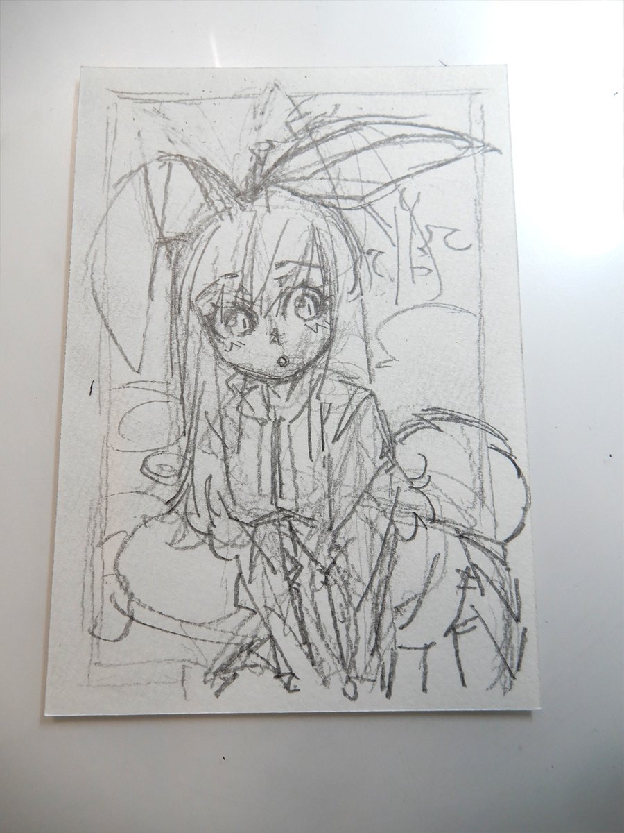 ラフ。線画を取り忘れてしまった。せっかくGペンで描いたのに。 