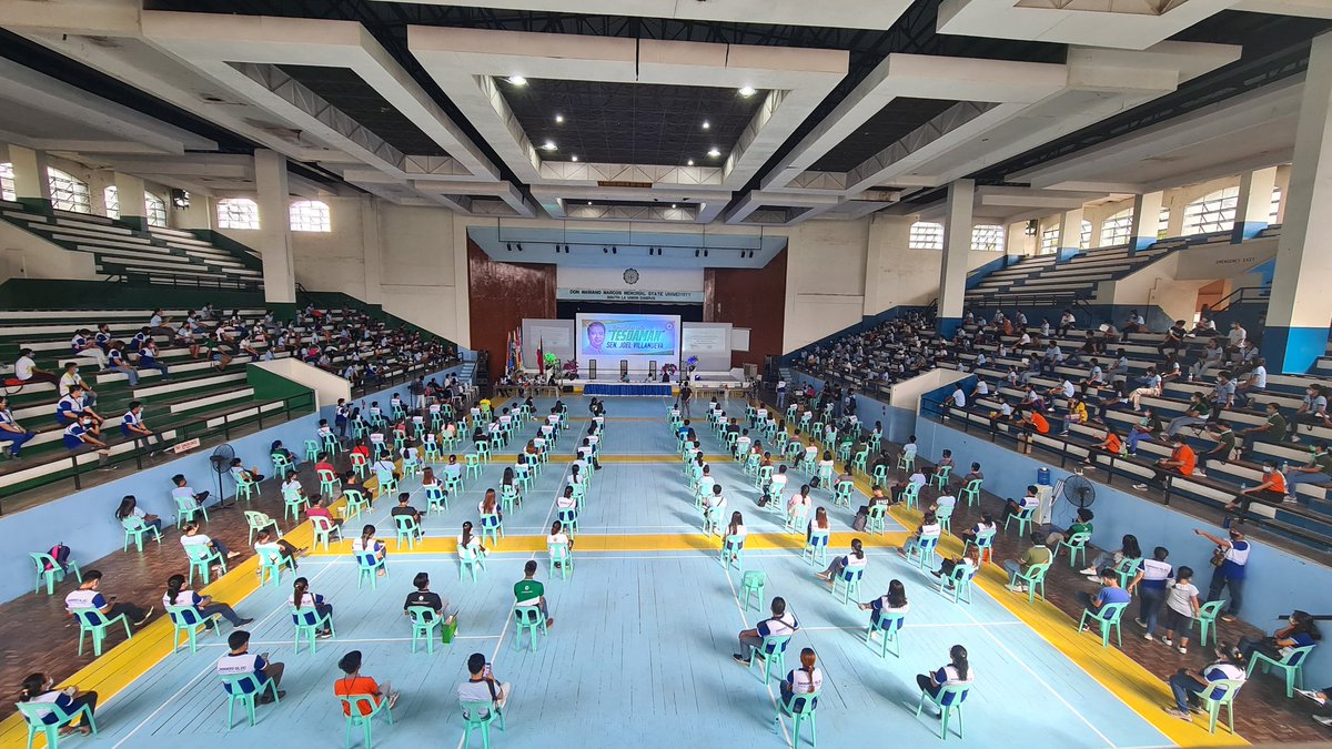 TrabahoTeam's tweet photo. NOW HAPPENING: Kumustahan with @senatorjoelv at Don Mariano Marcos Memorial State University- Agoo Campus https://t.co/tjyDl80lOS