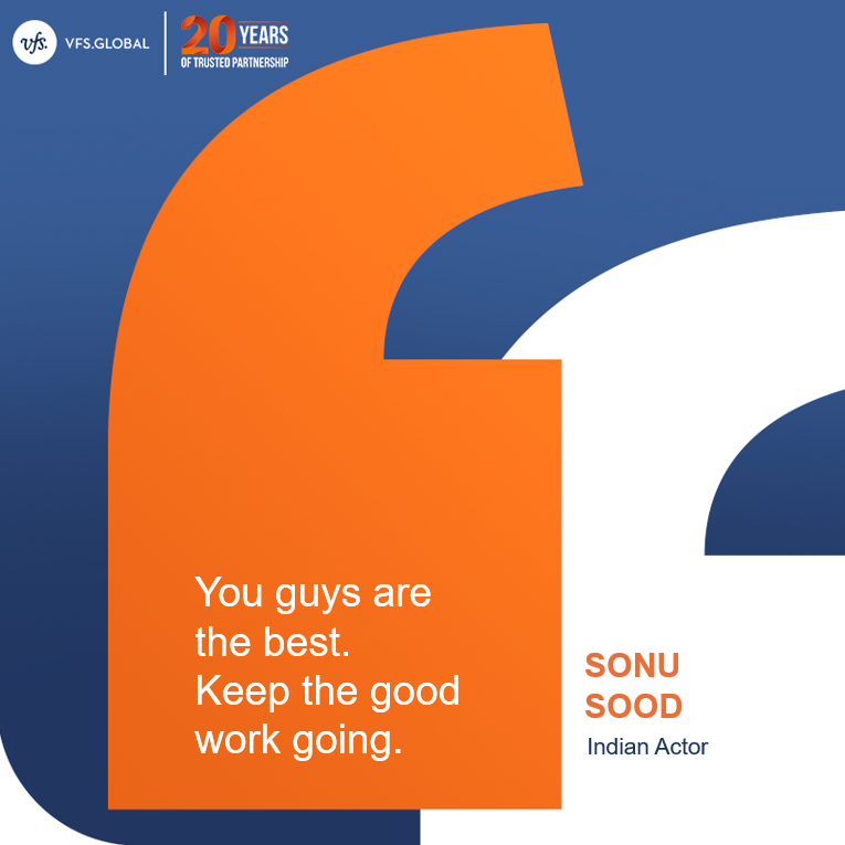 VFSGlobal's tweet photo. Indian actor @SonuSood shared this amazing feedback on our Premium Lounge services at our Canada Visa Application Centre in Mahalaxmi, Mumbai, India. 
It was an absolute delight for our team to serve you and we look forward to welcoming you again. https://t.co/XL6OrJqZGg