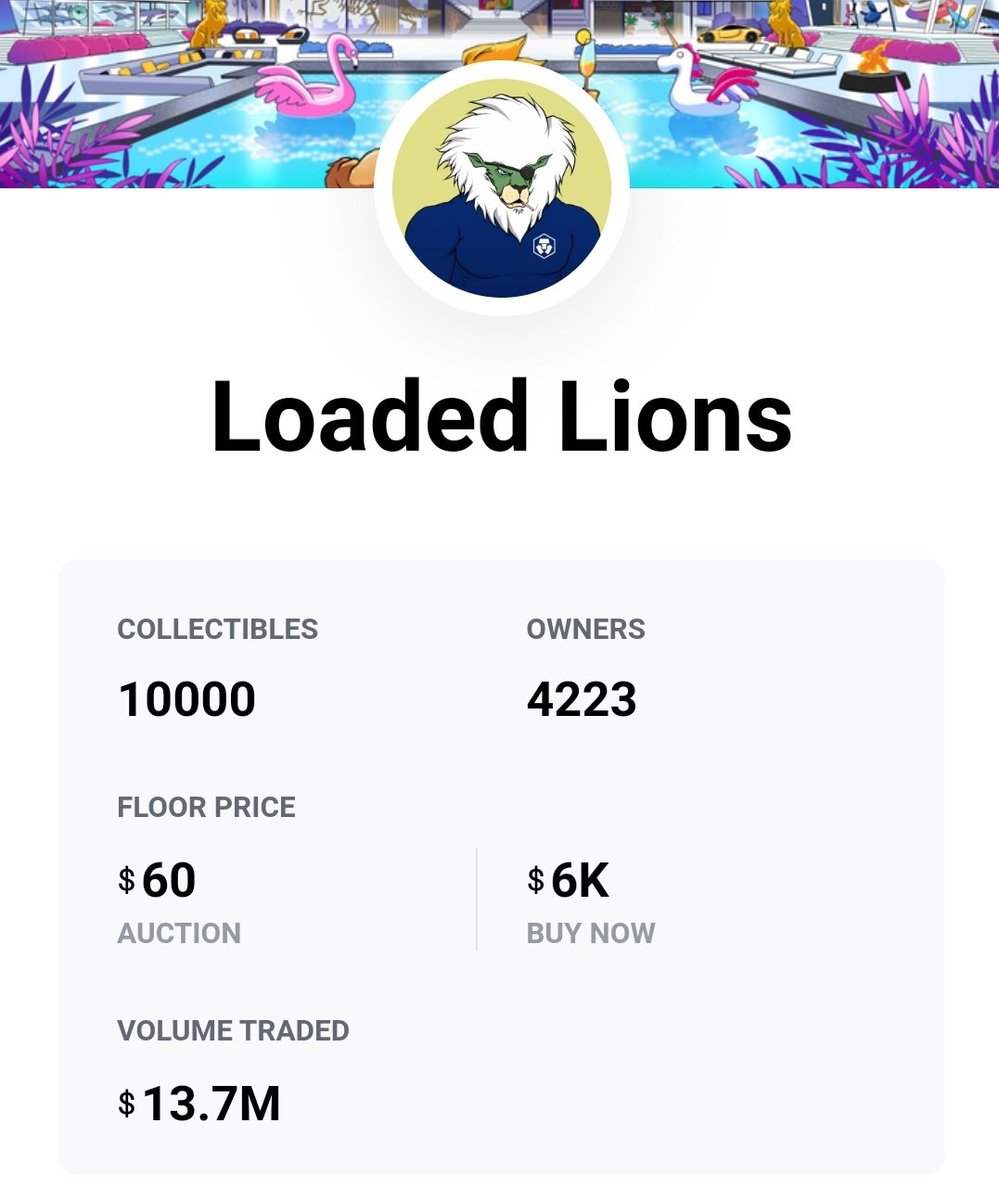 BarnumTax's tweet photo. Yes an hour ago I said #loadedlions $5500 floor, now $6,000 floor on @cryptocomnft. Get in now. $60,000 next week!! #LoadedLionsNFT #nft #DiamondHands #itoldyouso https://t.co/y5fDOlZ76y