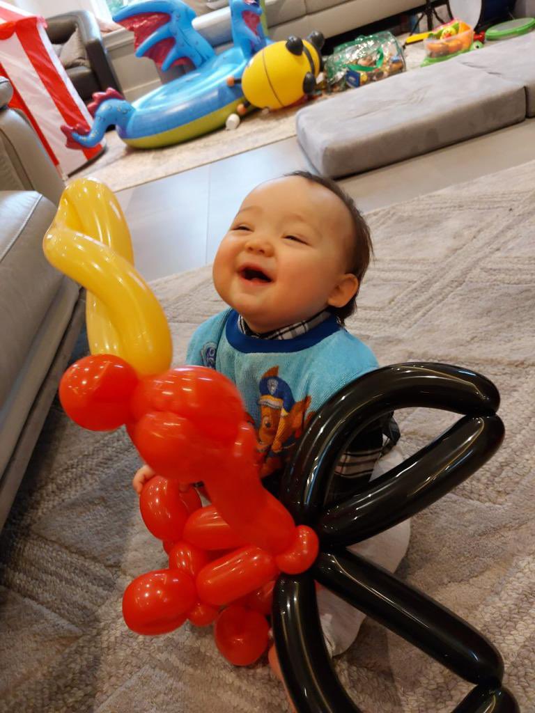 gavindew's tweet image. It’s our son Evan’s first birthday today. 

I’m pretty sure he had a good time.