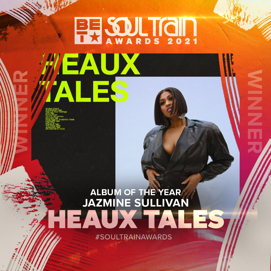 BET's tweet photo. PERIOD. @jsullivanmusic's Heaux Tales wins Album of the Year! #SoulTrainAwards💐 https://t.co/Y4ChY5VFyd
