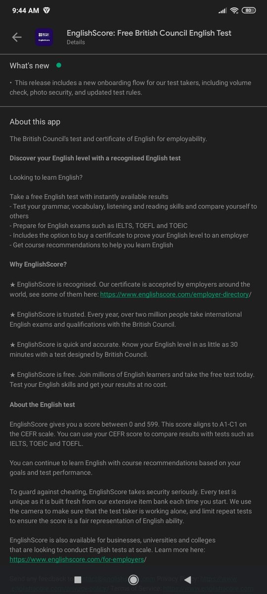 cat5ims's tweet photo. @angga_fzn Kalo mau tes bahasa Inggris gratis, aku saranin pake aplikasi ini. Untuk cetak sertifikatnya bisa bayar nanti dikirimin via email sama pihak British Council. Di sini jg tersedia utk persiapan tes IELTS, TOEFL, dan TOEIC. Nama aplikasinya, EnglishScore. https://t.co/afKJOhOohC