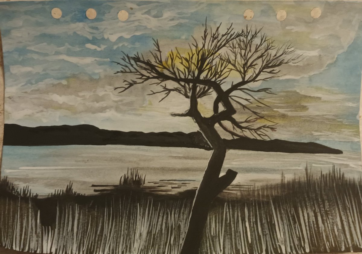CMijatovic's tweet photo. Quick #mixedmediaart #sketch using a photo with permission.  #watercolour #gouache thanks @ShaydaCampbell for your video using gouache on top of watercolour. #landscape #watercolourlandscape #skye #SkyeLandscapes #hebrides https://t.co/OaE7NzRxMt