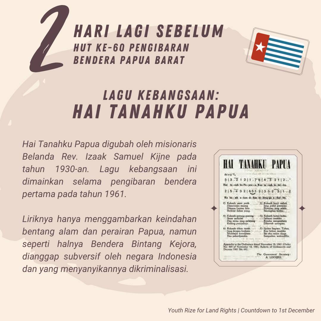 SMandabayan's tweet photo. 01 Desember 2021
2 Hari Lagi Hari Pengibaran Bendera Papua Barat
#MorningStarIsMyFlag π¨πΊ
#FNMPP
#FreeWestPapua https://t.co/czOvP2mXeR