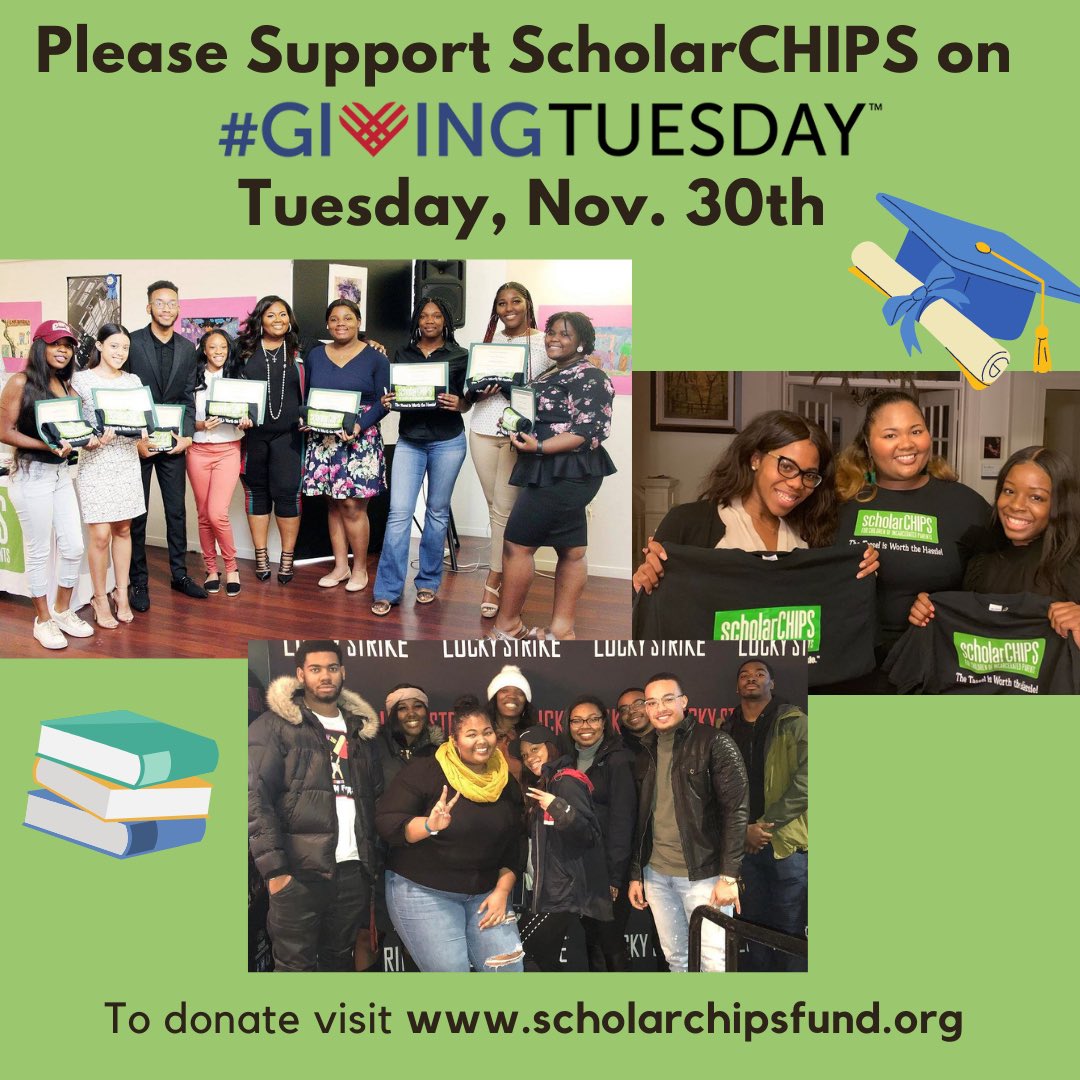Please join us this Tuesday, Nov. 30th #GivingTuesday - a day of global unity of giving and acts of kindness. Pls consider making a donation to <a href="/scholarCHIPS/">ScholarCHIPS, Inc.</a> to support children of incarcerated parent, who have overcome so many obstacles to pursue their college education.
