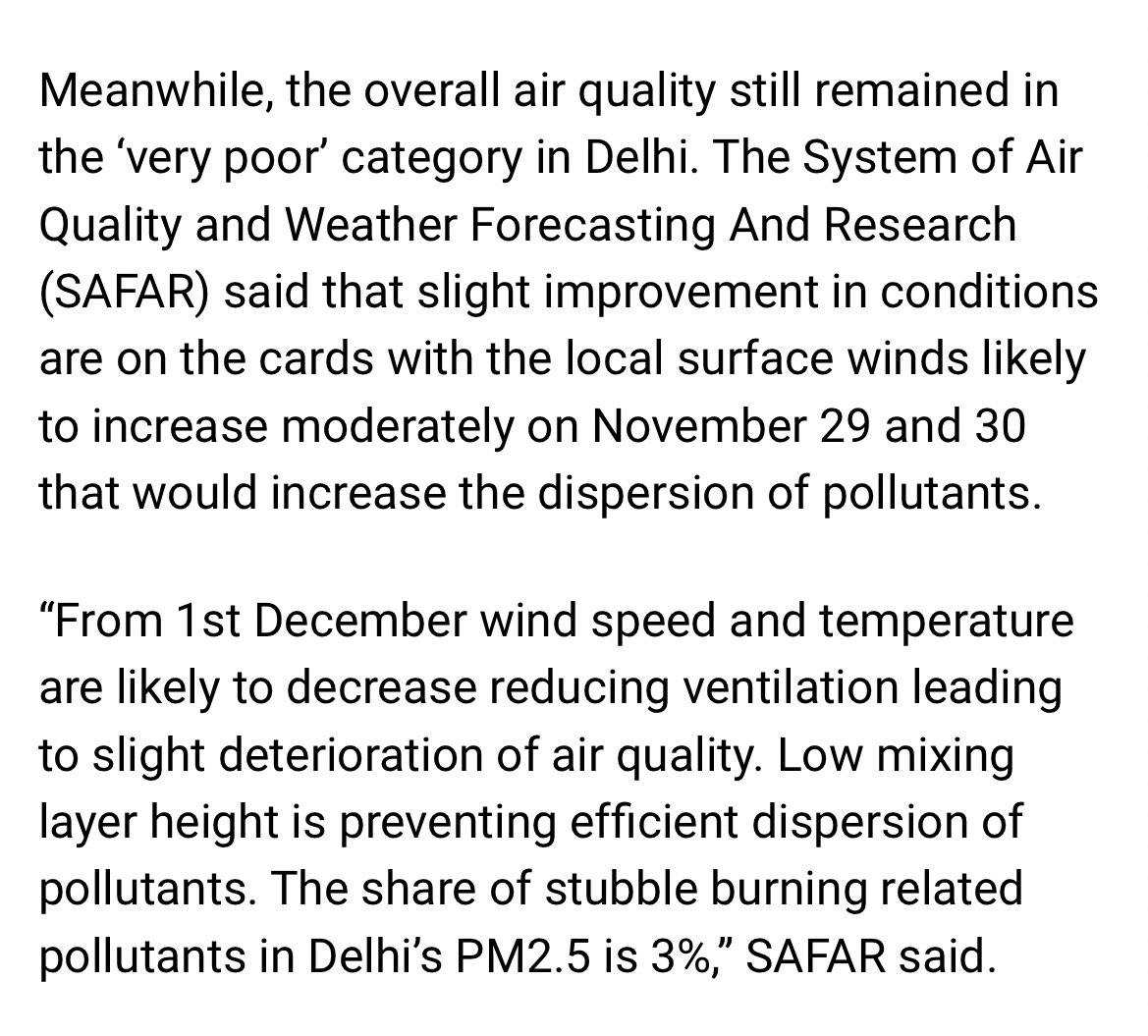 Contribution of stubble burning to Delhi’s ambient air quality is 3% since last several days. If we are done with singularly blaming stubble burning for all our air woes, can we focus on 97% of the sources, majority of which is local?? Will our Govt/S wake up please???