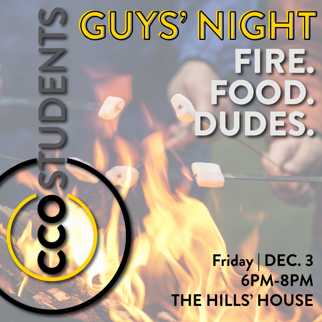 StudentsCCO's tweet photo. Our CCO Students Guys' Night has been moved to Friday night. 6th-12th grade fellas are invited to a night of food, bonfire, fellowship &amp; a short devotion. BYOLC (bring your own lawn chair)! Check your email for more details and location. If you have any questions, let us know! https://t.co/CQHeuNKV3A