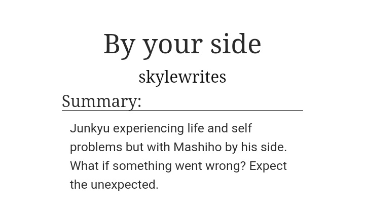 skylewritez's tweet image. By your side
mashikyu

— 3.3k words
— english
— angst, hurt / comfort

link : archiveofourown.org/works/35396821