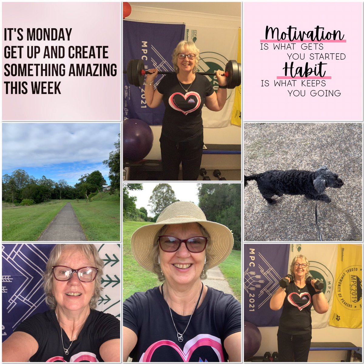 Last week of Month 11 started with C4S1 done ✅ plus a 3k walk with Boofy #dogsofmpc  then a quick chat with #aussiepeakers Merryll and Heather before going for a coffee with Hubby and Danielle #motherdaughterpeakers #mpc2021 @SamHeughan @MyPeakChallenge @CoachValbo