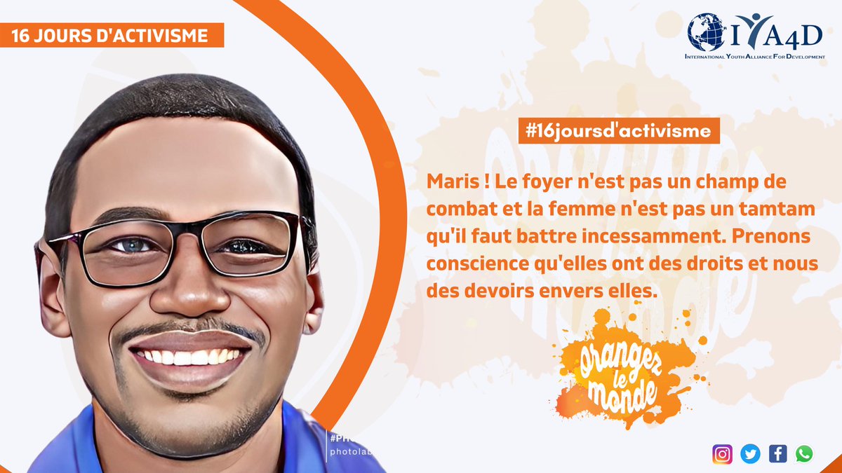#16days

Il est temps qu’on s’engage tous dans la lutte contre les violences basées sur le genre #VGB, et plus particulièrement celles faites aux femmes. 

#StopVBG 
#stopviolenceagainstwomen
#16joursdactivisme
#16DaysOfActivism
#iya4d
Dicko Mohamed Salazar