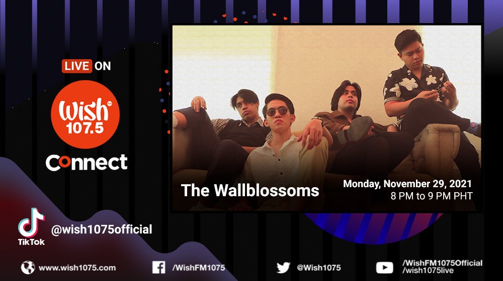 wish1075's tweet photo. Pop-rock quartet @thewallblossoms will join our Wish Connect stream this Monday evening!

Watch our interview with them on TikTok at 8 p.m. PHT! https://t.co/Sr1SX4PRC2