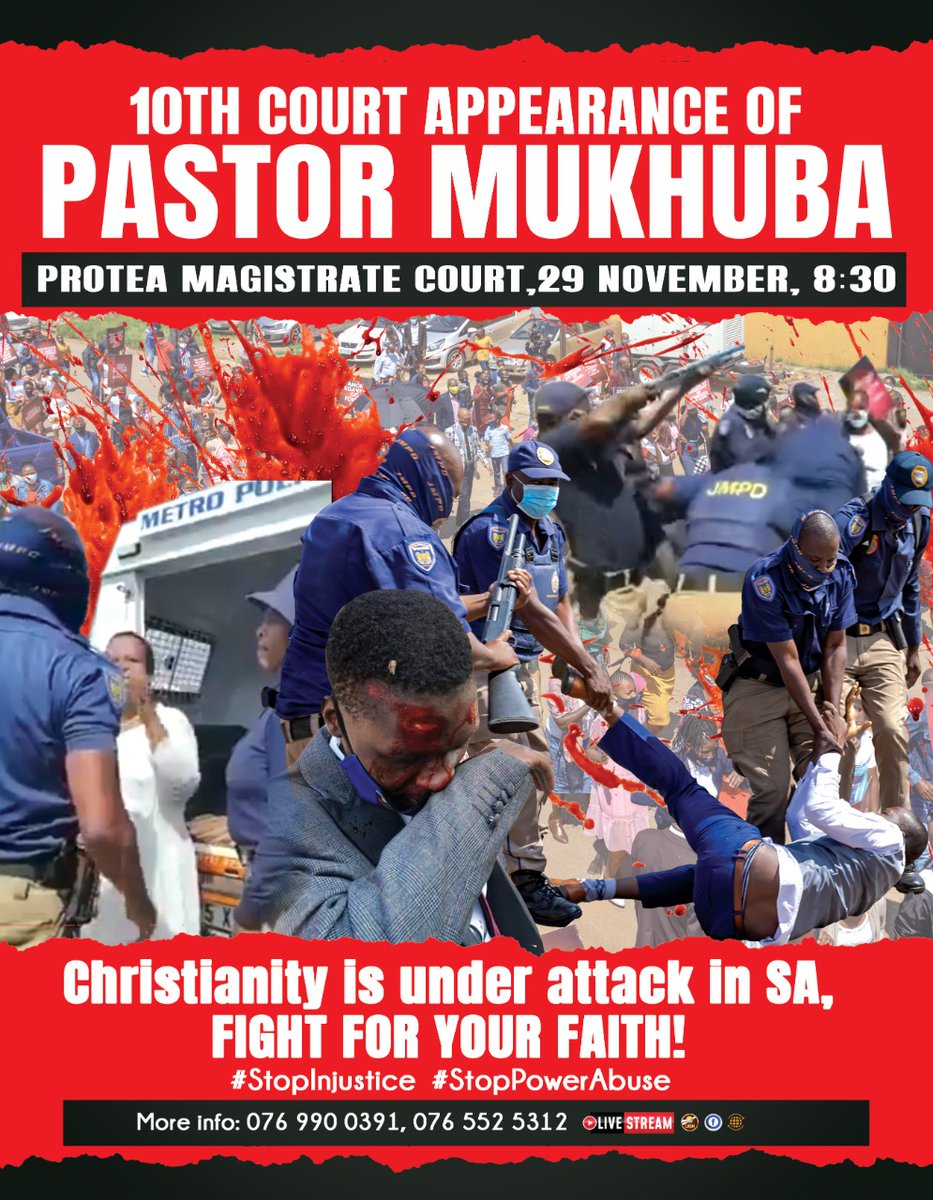 MoyanaVongani's tweet photo. #JusticeForPastorMukhuba
@MYANC @CyrilRamaphosa @JoburgMPD @IPID_ZA Pastor Mukhuba did not commit any crime. Is praying a crime in our country?? Justice must prevail.. https://t.co/BPbHaImdDo