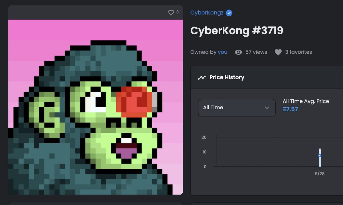 itemizedio's tweet photo. @BAYC2745 @CyberKongz I own this beauty! looking to get whitelist please! https://t.co/IoUEBijYDf