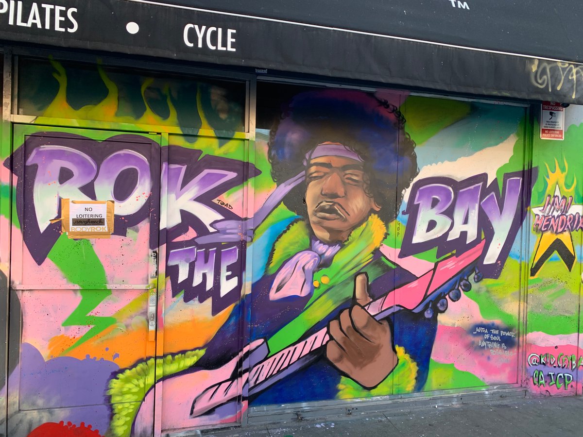 RapSnacksRadio's tweet photo. I keep trying to tell y’all… Bay Area writers ain’t no punks!! 🎨 🎸 🔥✨🎶 #RIPJimi #Haight #BayAreaGraffiti https://t.co/ThaBfr6Fif