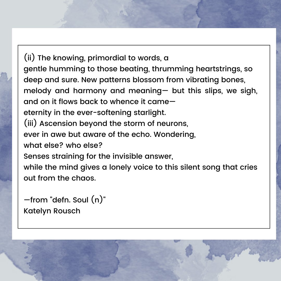sphereou's tweet photo. hey! check out this poem! it's "defn. Soul (n)" by katelyn rousch, and if you want to find it and other poems and pieces and things you should read our 65th issue at https://t.co/wsoGnhAhaw https://t.co/61nZezHtlG