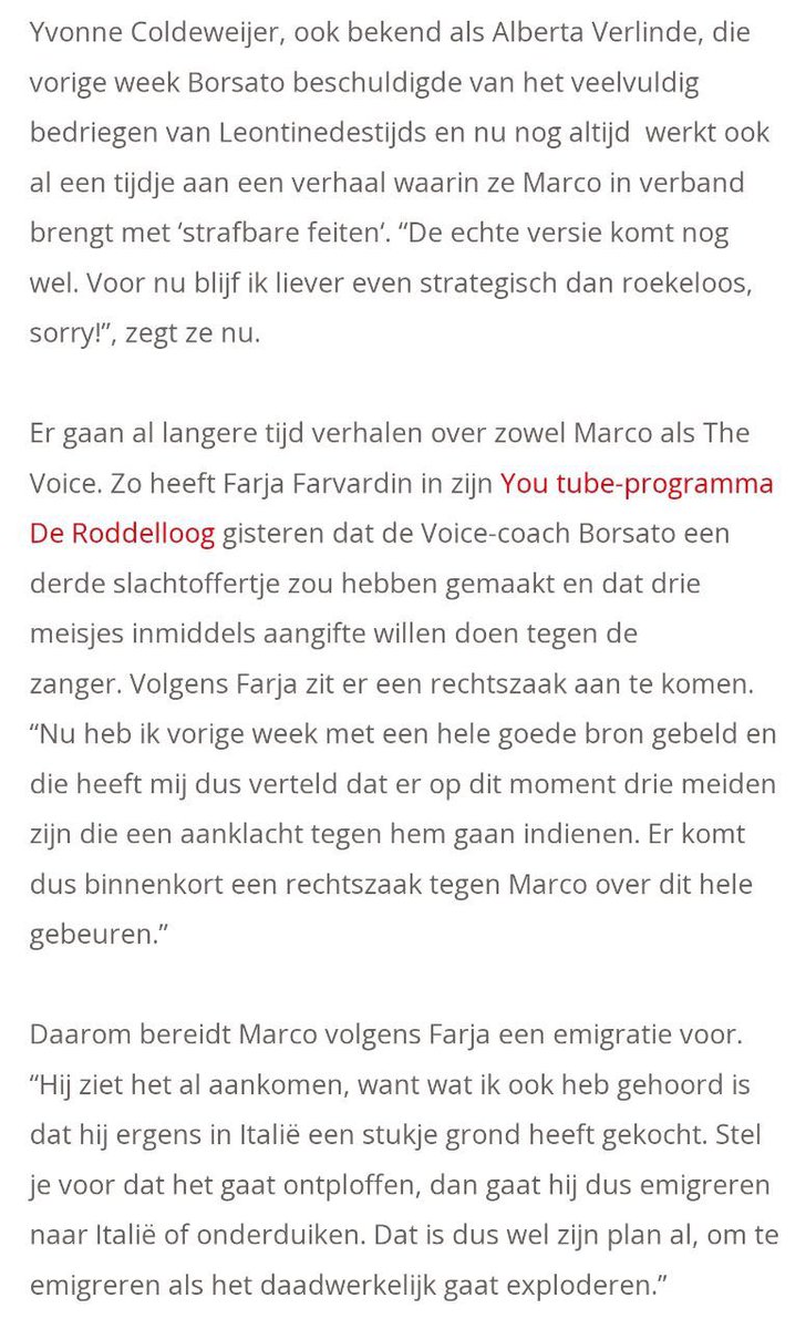 SimoneGezond's tweet photo. Is #MarcoBorsato een pedofiel en heeft zich vergrepen aan een 13-jarig en 15-jarig meisje. Nog erger: RTL houdt hun hand boven zijn hoofd. En het schijnt algemeen bekend te zijn, maar niemand doet iets? Echt te idioot voor woorden. https://t.co/o1g9rwP0av