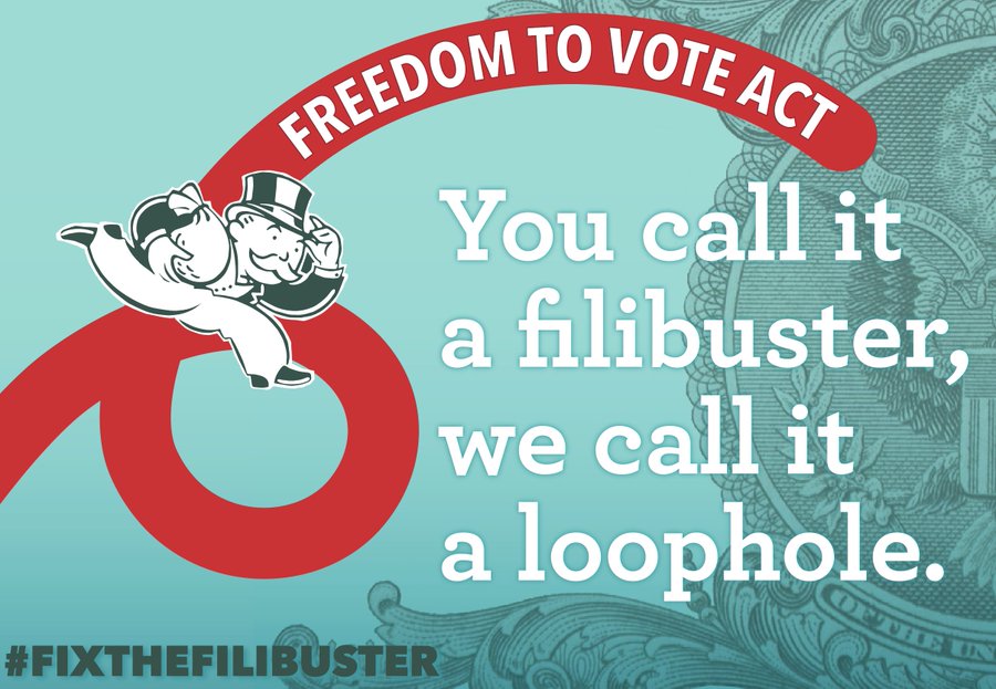 4thBranchAction's tweet photo. The filibuster’s an unruly beast, 
Reducing the Senate to its very least. 
Laws and appointments he mostly blocks, 
The will of the people he always mocks.
The big obstructionist’s fouling the floor, 
Will someone please show him the door?
--author unknown 

#FixTheFilibuster https://t.co/9B6ad7ZuYJ