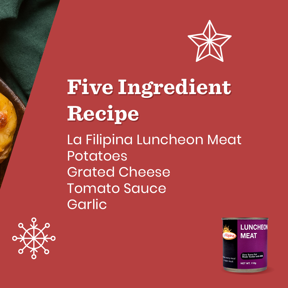 LaFilipinaPH's tweet photo. ‘Tis the season to enjoy comfort food. Try our take on cheesy baked potatoes with savory chunks of La Filipina Luncheon Meat. 

Send us a message or comment on this post for more info on this must-try dish! 

#LaFilipinaSnackHacks #luncheonmeat https://t.co/hoZMEUKFkn