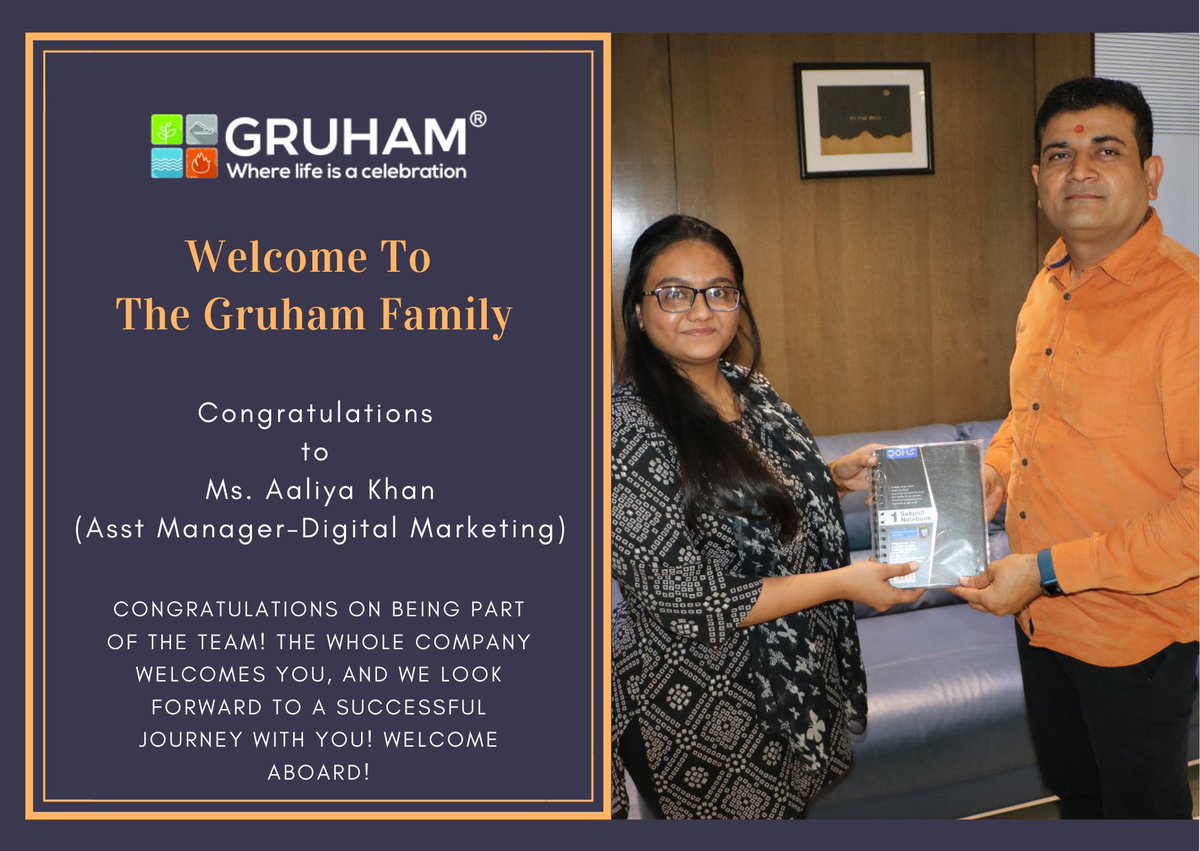 GruhamDevelope's tweet photo. Congratulations on being part of the GRUHAM Family! The whole company welcomes you, and we look forward to a successful journey with you!
#Welcome #Congratulations #realestate #success #journey #careers #life #GruhamDevelopers #gruhan #gruhamfamily https://t.co/Pyiejpwcen