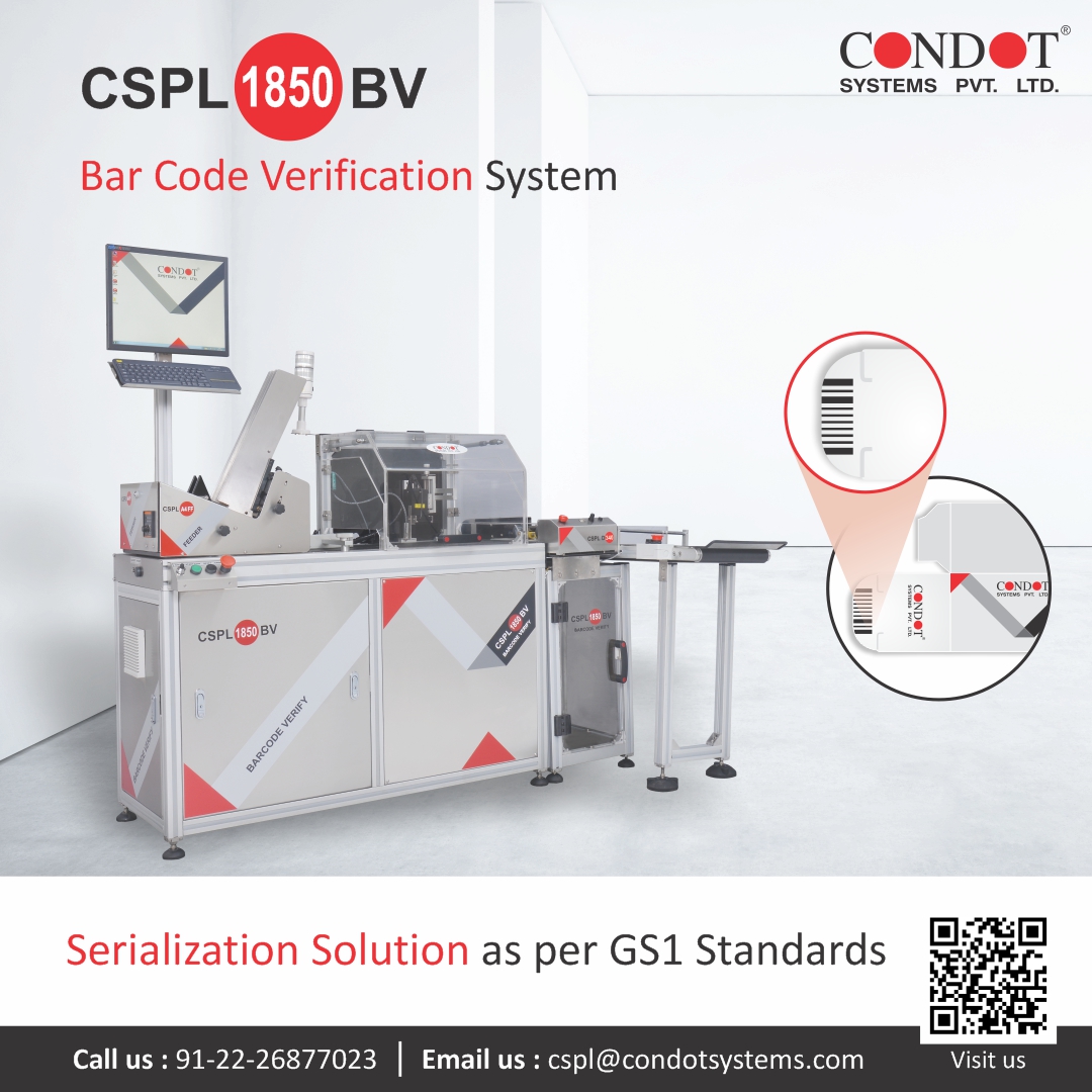 condot_systems's tweet photo. Condot System’s reliable solution CSPL 1850 BV Bar Code Verification System for Global Serialization and Track & Trace.
#condotsystems #GS1 #trackandtrace #traceability #serialization #barcodeprinting #thermalinkjet #pharmaceutical #pharmaindustry #anticounterfeiting https://t.co/Karv6aLI3m
