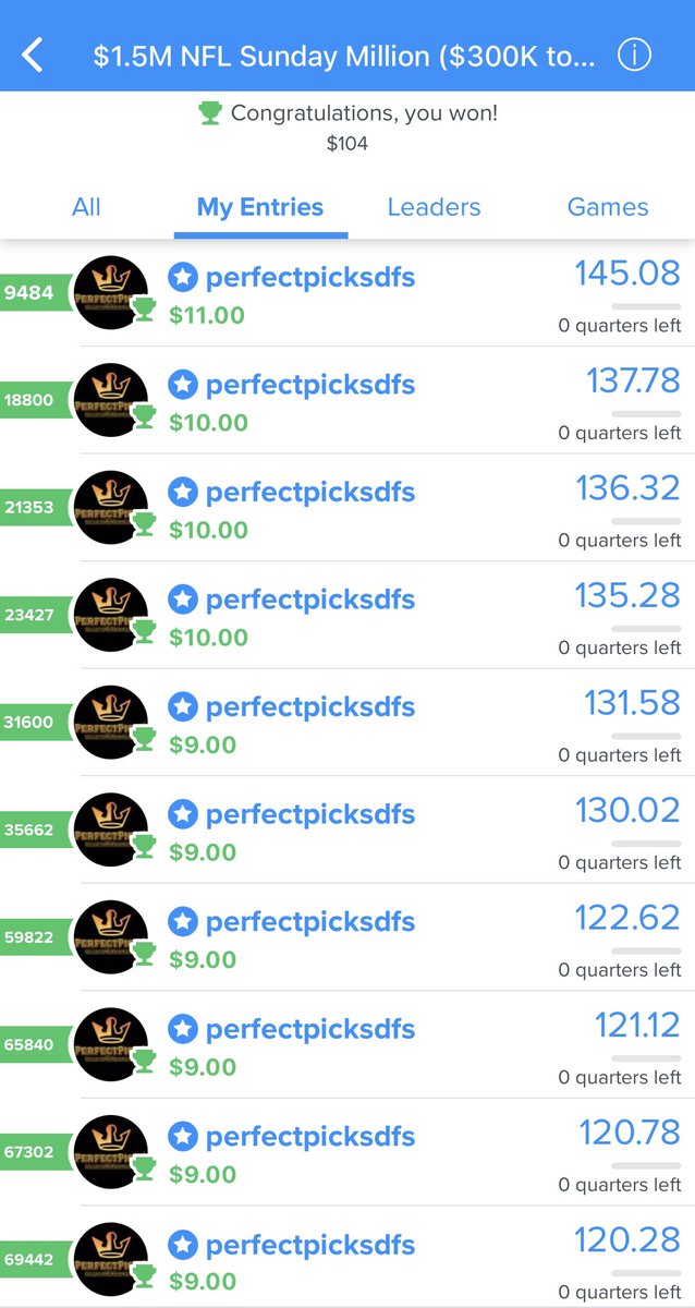 PerfectPicksDFS's tweet image. FanDuel keeps removing “Live” lines from the Sunday main slate super early this year. Really frustrating cause it screws up our contest screenshots!Even with all the #DFS upsets on #NFL slates this year, were still killin it! Spot on only playing Dolphins & Bengals DST! 🔥🔥