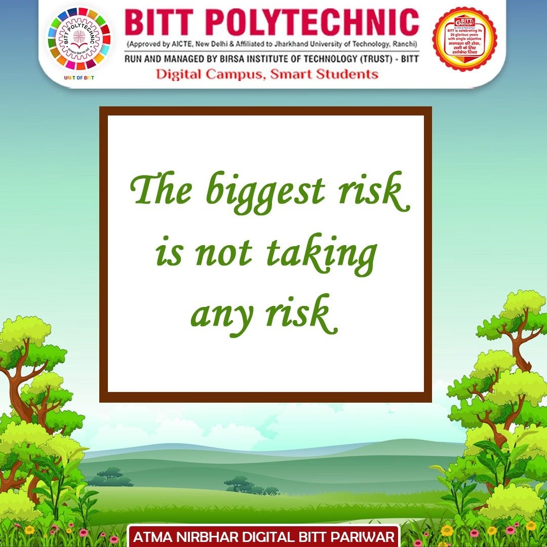 bittpolytechni1's tweet photo. Change may not always bring growth, but there is no growth without change.

#BITT #Polytechnic #Polytechnic #BittPolytechnic #BittDigitalClassroom #OnlineClasses #DigitalClassroom #CivilEngineering #MechanicalEngineering #ElectricalEngineering #computerscienceengineering https://t.co/fhS7xUQWgC