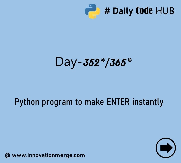 InnovationMerge's tweet photo. Day 352 DailyCodeHub
{Refresh}[Revise]<Reshare>
#Python #programming #Coding #pythoncode #data #pythonlearning #tech #codingbootcamp #codinglife #dailycoding  #100DaysOfCode #dailycodehub #dailylearning #DataScience #programminglife #MachineLearning #technology #techno #Data https://t.co/lvxGjihMor