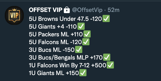 OffsetCapper's tweet image. 8-0 +32 UNITS TODAY

Keep showing love gang, might have another 5U wager tomorrow night💪🔥