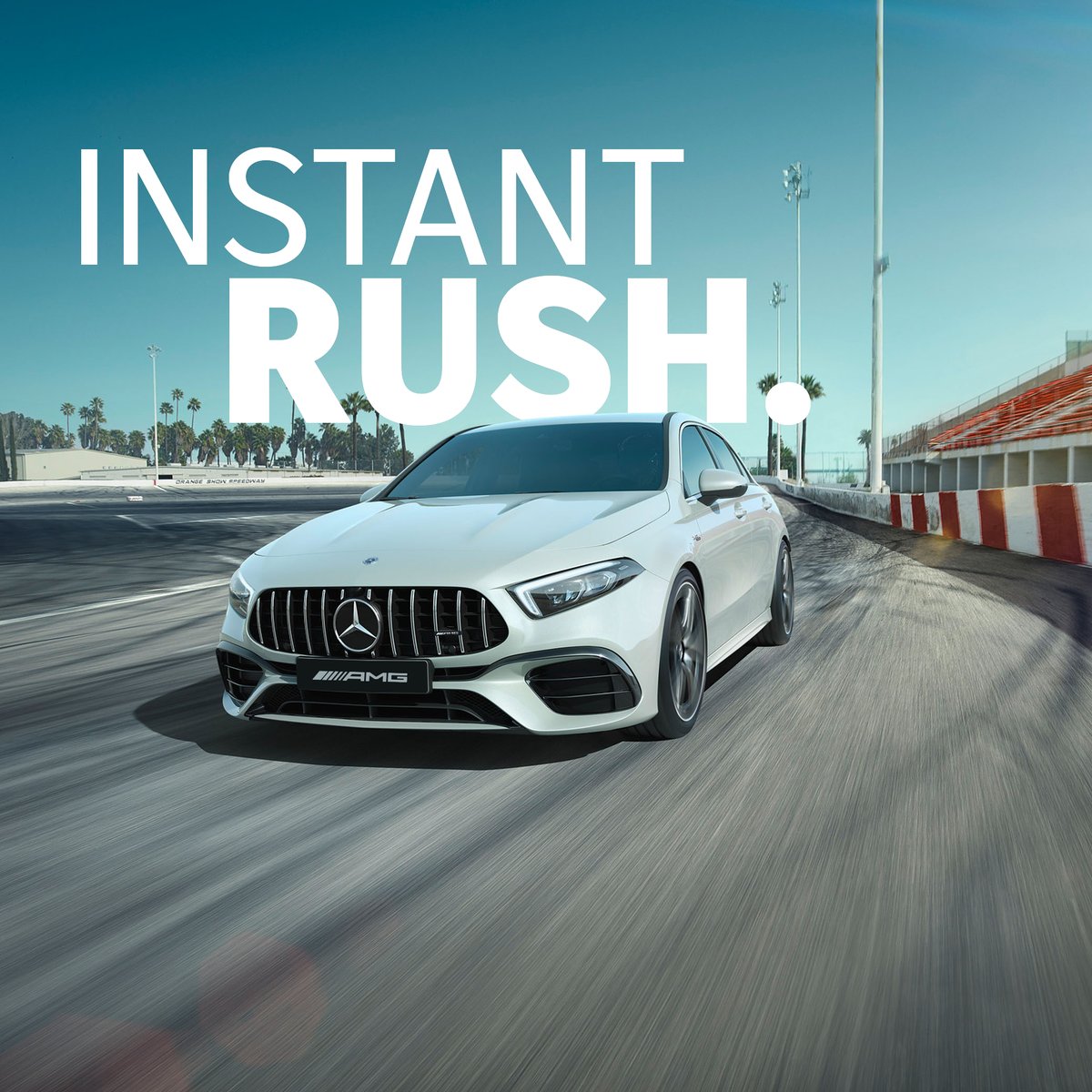 MercedesBenzInd's tweet photo. Drive into the apex with the perfect racing line or drive sideways into a corner through a cloud of smoke. Experience instant thrill in the perfect AMG. Presenting the all-new Mercedes-AMG A 45 S 4MATIC+, now with Track Pace and Drift Mode. #InstantThrill #AMGA45S https://t.co/Hk11sIYoia