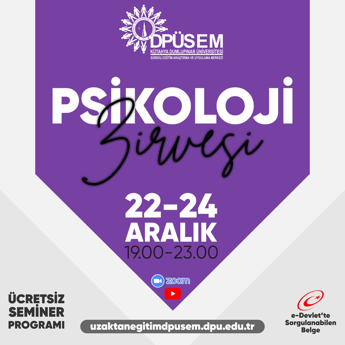 Sende yerini al. Ayrıntılar sitemizde...
uzaktanegitimdpusem.dpu.edu.tr