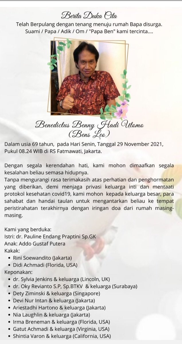 Selamat Jalan Mas 🙏
Innalillahi wa inna ilaihirojiun