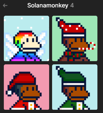 My Solanamonkeys...! <a href="/SolanaMHS/">SMHC | HolidayDAO</a> <a href="/MonkeDAO/">MonkeDAO🍌</a>
@HolidayDAO #SolanaNFT #SolanaNFTs