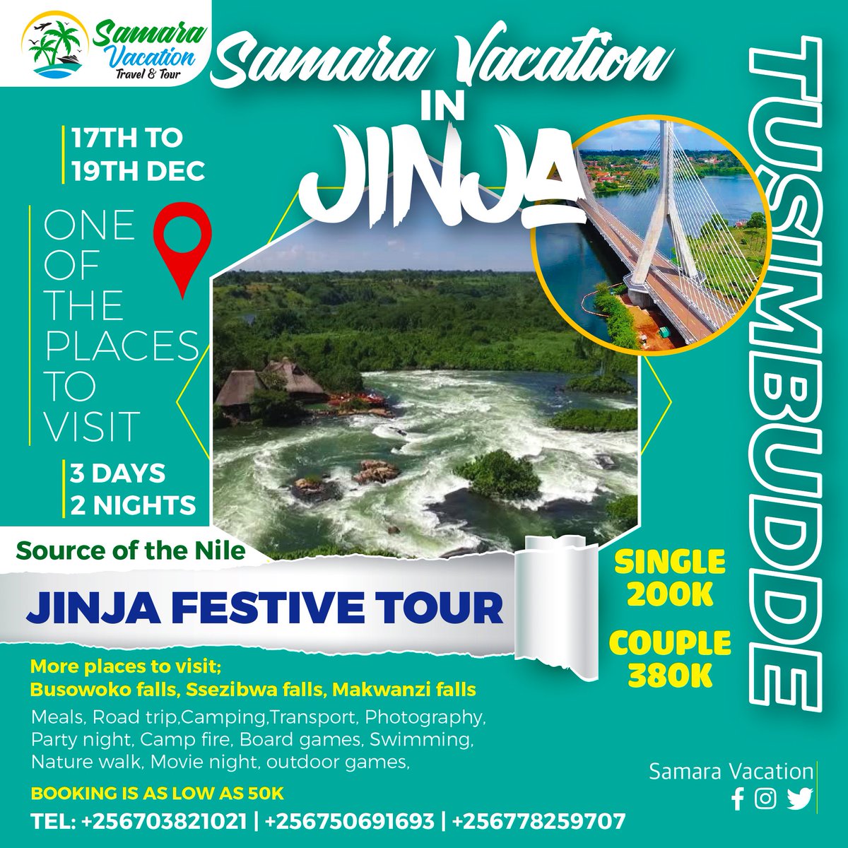 The source of river Nile is located in Jinja about 1,5 hours from Kampala, the capital city of Uganda
river nile - world’s longest river from where the Nile starts its 4000 mile journey to the Mediterranean sea through to Sudan and Egypt
#samaravacation 
#jinja
#FestiveSeason