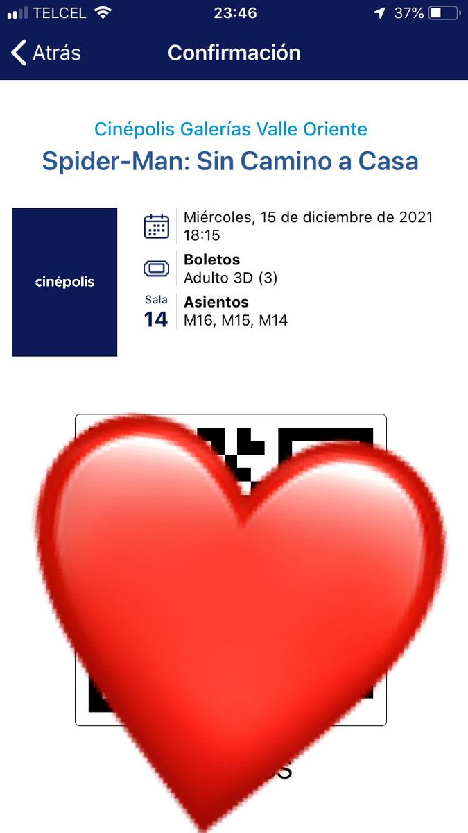 arnusprofanus's tweet image. Se pudo y antes de las 12 señores #cinepolis #spiderman