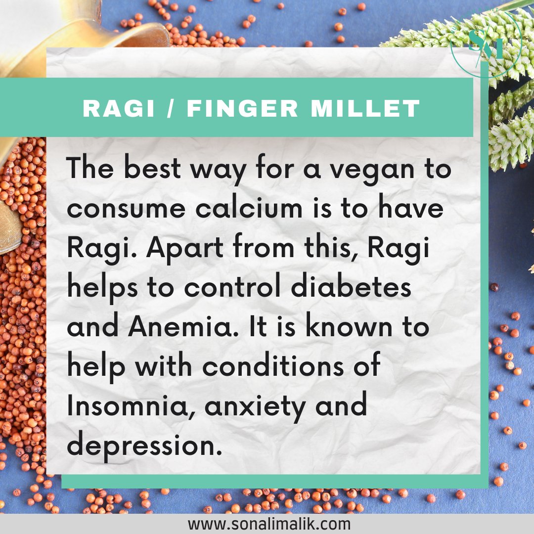 Ragi is an extremely nutritious millet, that resembles mustard seeds in appearance. 

For such health tips and customised diet plans please visit us at sonalimalik.com
#caloriesmatter #toxinsout #ragi #fingermillet #anxiety #depression #calcium #consultsonalimalik