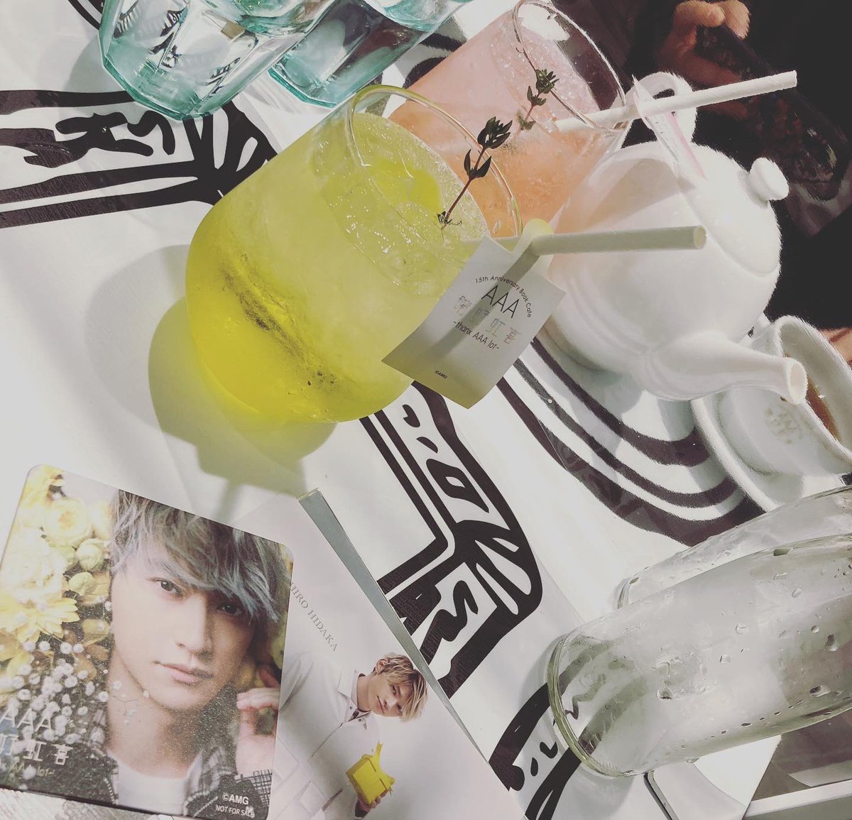 kaguraflyers's tweet photo. AAA 15th Anniversary Book Cafe
晴好虹喜 –thanx AAA lot-
#AAA #AAAcafe #晴好虹喜 #日高光啓 #末吉秀太 #西島隆弘 #宇野実彩子 #aヲタさんと繋がりたい https://t.co/ExcCWzahmu